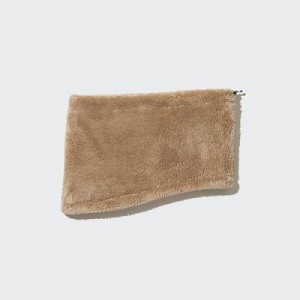 Beige Uniqlo HEATTECH Fluffy Yarn Women Neck Warmer | 9111617