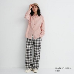 Black Uniqlo Flannel Women Pants | 4491195