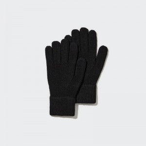 Black Uniqlo HEATTECH Knitted Men Gloves | 6208909