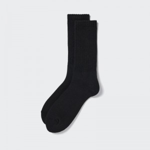 Black Uniqlo HEATTECH Pile Men Socks | 8341867