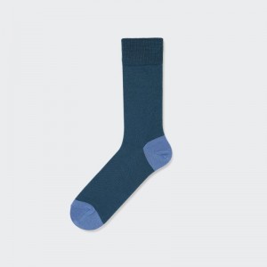 Blue Uniqlo Color Block Men Socks | 9493684