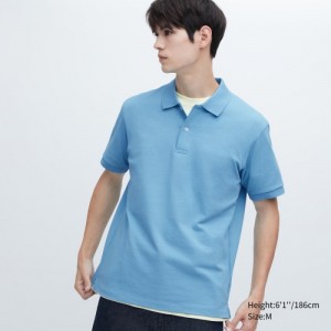 Blue Uniqlo Dry Pique Women Polo Shirts | 5324705