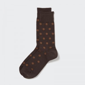 Brown Uniqlo Dotted Men Socks | 7226533