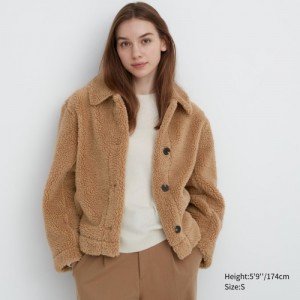 Brown Uniqlo Pile-Lined Fleece Women Jackets | 3146031