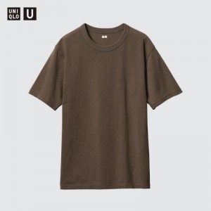 Brown Uniqlo U Crew Neck Short-sleeve Women T Shirts | 8393987