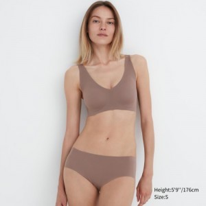 Brown Uniqlo Wireless Ultra Relax Women Bras | 7258097