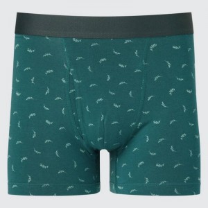 Green Uniqlo Cotton Printed Boxer Men Underwear | 639725