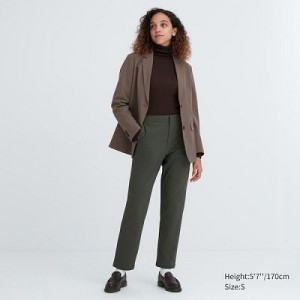 Green Uniqlo Heattech Warm Lined Women Pants | 7303934