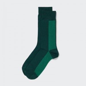 Green Uniqlo Striped Men Socks | 5922606
