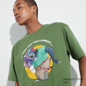 Green Uniqlo Utgp2023: Magic For All Ut Short-sleeve Graphic Psychkennedy Men T Shirts | 5902821