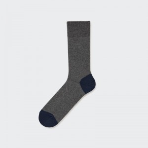 Grey Uniqlo Color Block Men Socks | 3706862