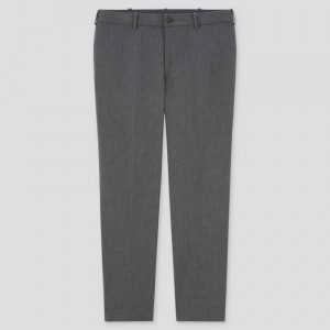 Grey Uniqlo Smart Comfort Ankle Length Men Pants | 8479586