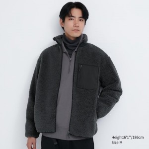 Grey Uniqlo Windproof Outer Fleece Men Jackets | 67959