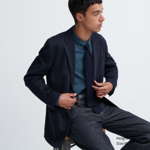 Navy Uniqlo Comfort Men Jackets | 2438678