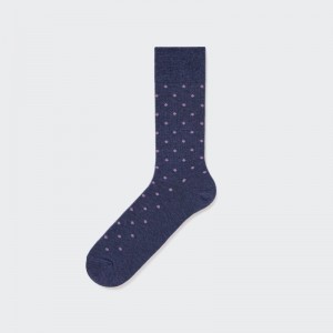 Navy Uniqlo Dotted Men Socks | 2226926