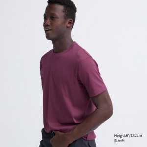 Purple Uniqlo Dry Color Crew Neck Short-Sleeve Women T Shirts | 3635931