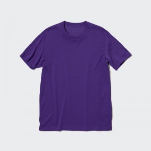 Purple Uniqlo Dry Color Crew Neck Short-Sleeve Women T Shirts | 4005775
