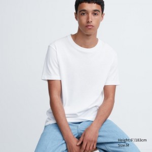 White Uniqlo Dry Color Crew Neck Short-Sleeve Women T Shirts | 8098364