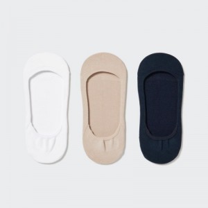 White Uniqlo Footsies 3 Pack Low Cut Women Socks | 5614908