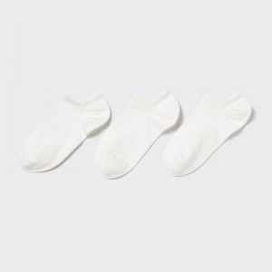 White Uniqlo Short (3 Pairs) Women Socks | 300984