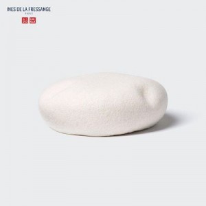 White Uniqlo Wool Beret Women Hats | 1445880