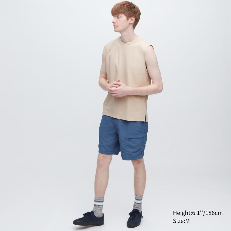 Beige Uniqlo Airism Cotton Sleeveless Men Tank Top | 1825362