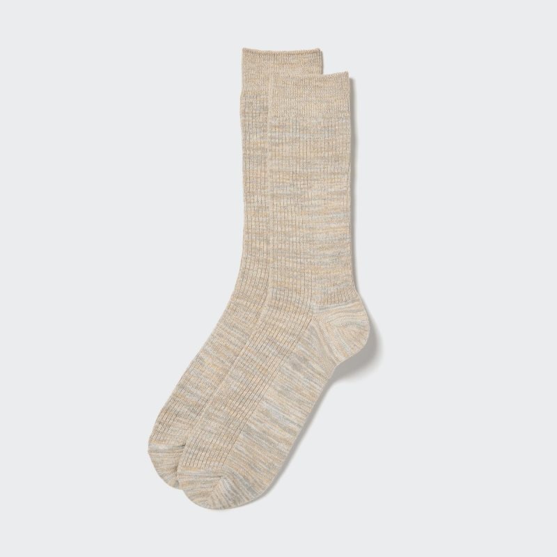 Beige Uniqlo Colorful 50 Men Socks | 9900740