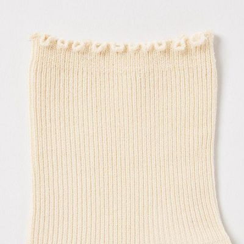 Beige Uniqlo HEATTECH Crew Mellow Women Socks | 9144072