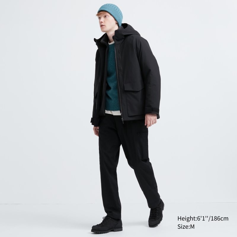 Beige Uniqlo Hybrid Down 3d Cut Men Parka | 9140060