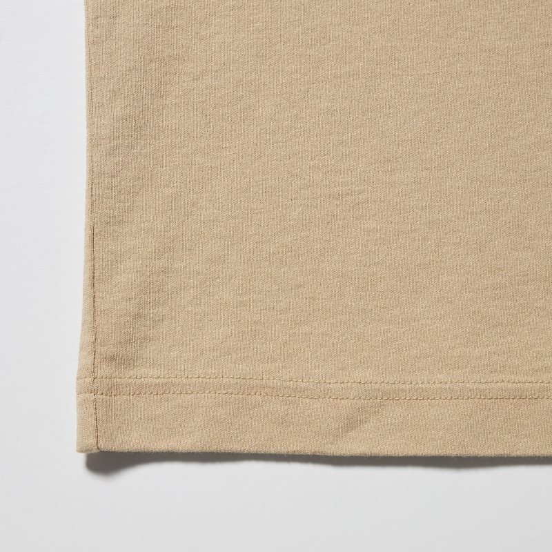 Beige Uniqlo L.A. Eats Ut Oversized Short-sleeve Graphic Katsu Sando Men T Shirts | 3567862