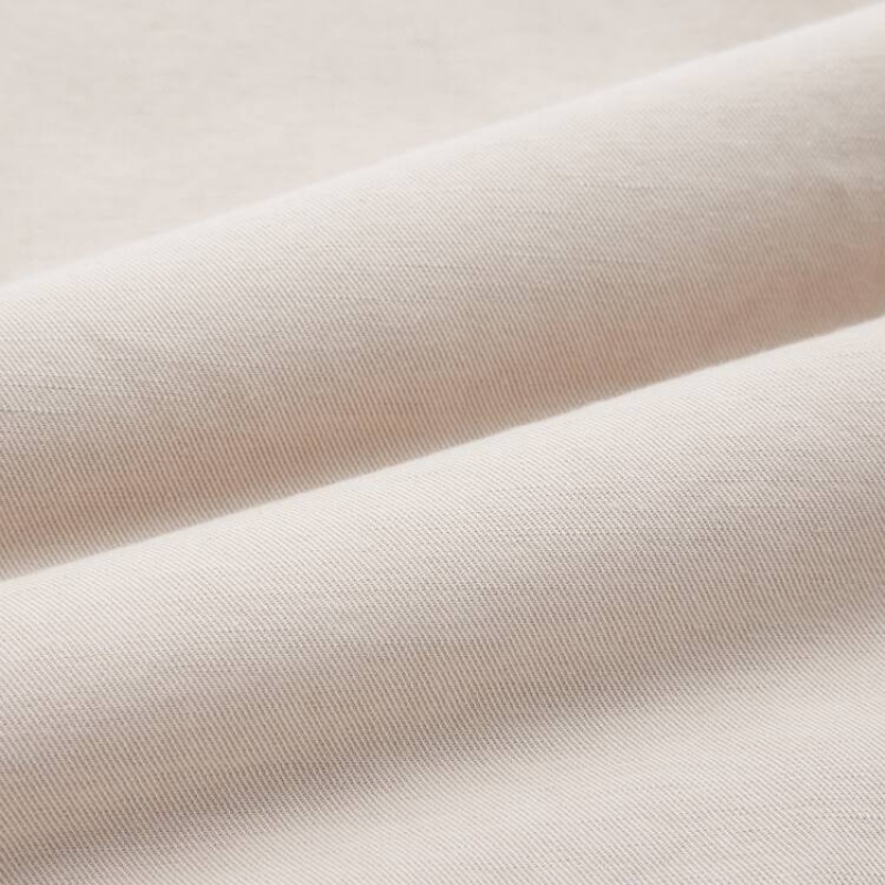 Beige Uniqlo Linen Blend Men Shorts | 1973843
