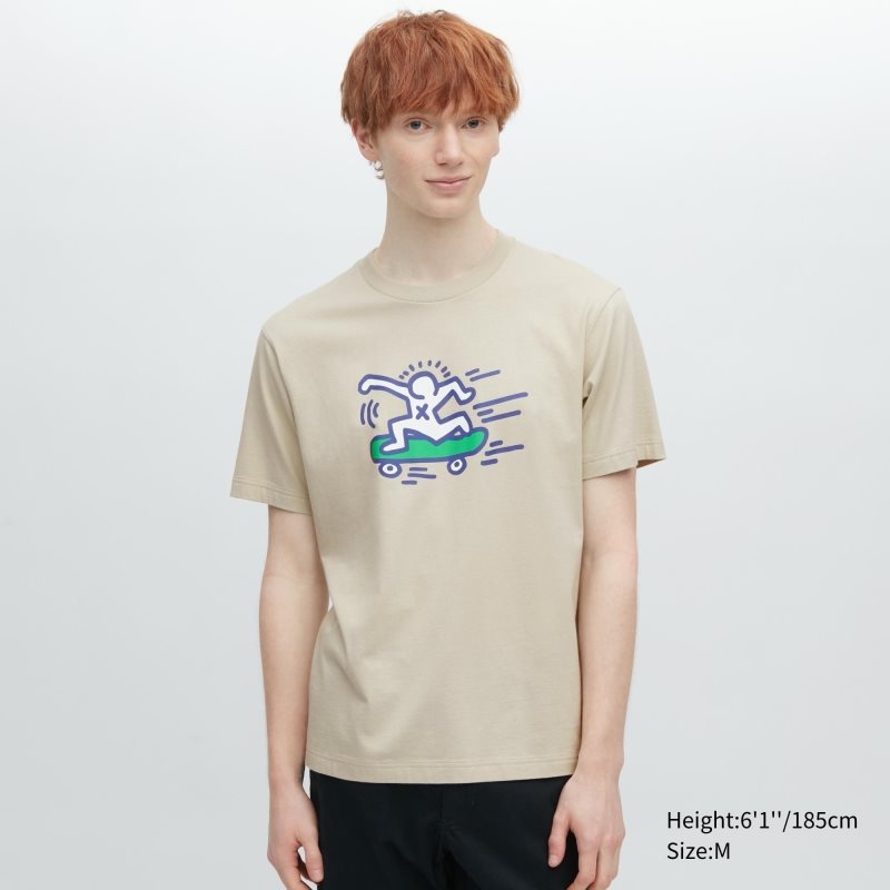 Beige Uniqlo Ut Archive Ut Short Sleeve Graphic Keith Haring Men T Shirts | 973852