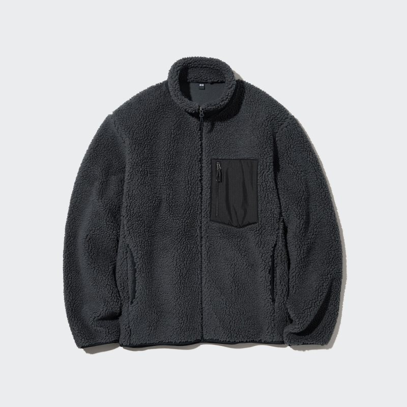 Beige Uniqlo Windproof Outer Fleece Men Jackets | 7244591