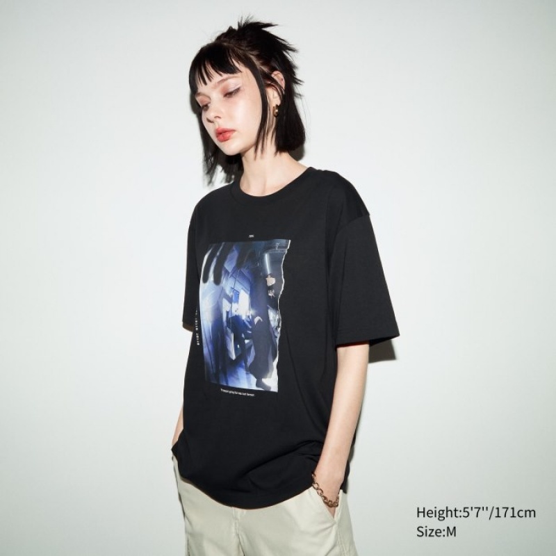 Black Uniqlo Anime JUJUTSU KAISEN Season 2 UT Short-Sleeve Women T Shirts | 2826482