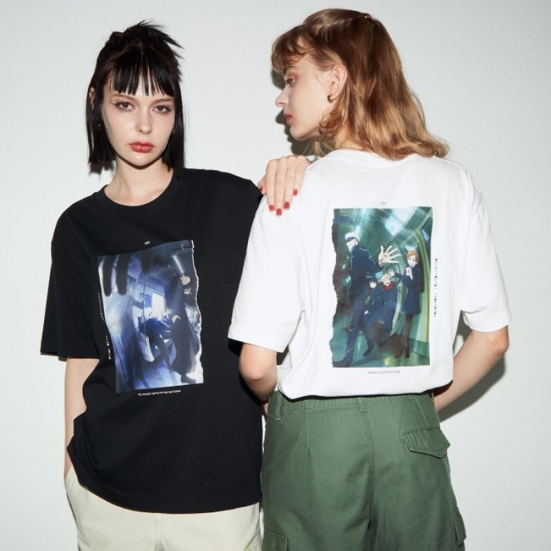 Black Uniqlo Anime JUJUTSU KAISEN Season 2 UT Short-Sleeve Women T Shirts | 2826482