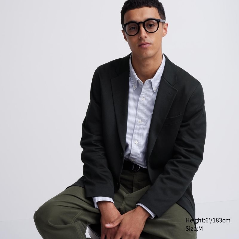 Black Uniqlo Comfort Men Jackets | 1049353