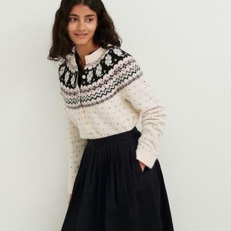 Black Uniqlo Denim Gather Women Skirts | 3540384