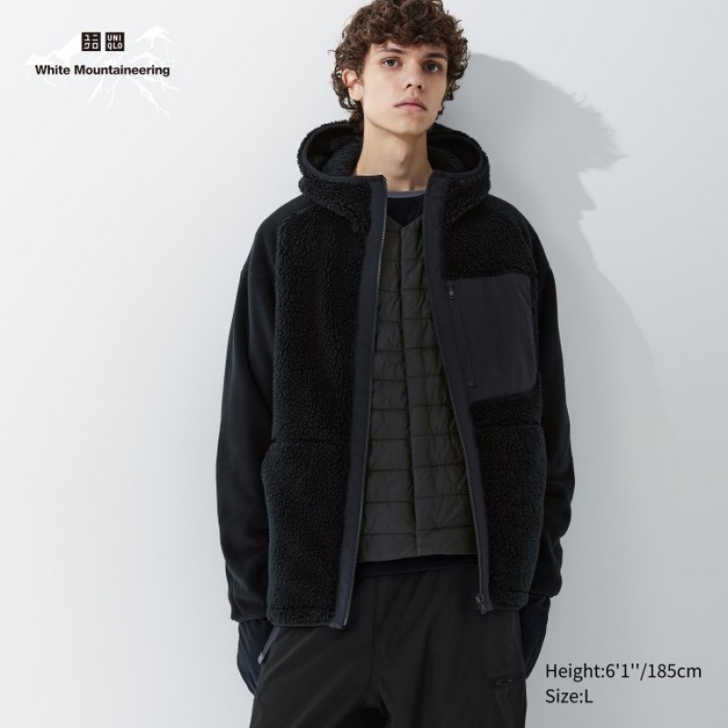 Black Uniqlo Fleece Full-Zip Long-Sleeve Women Hoodie | 7846643