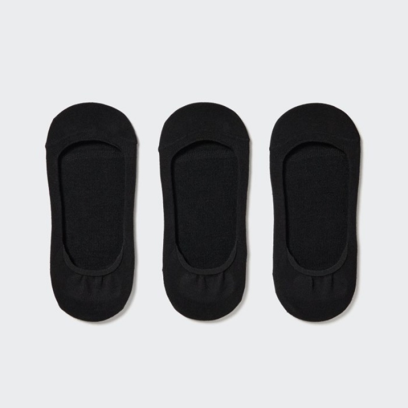 Black Uniqlo Footsies 3 Pack Low Cut Women Socks | 6432042