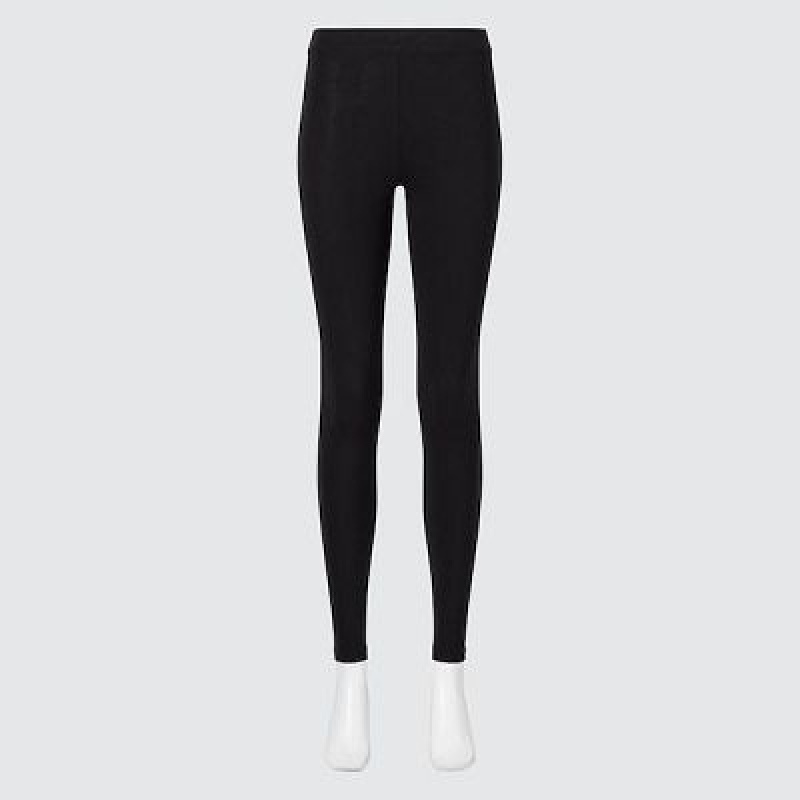 Black Uniqlo HEATTECH Cotton Women Leggings | 5079956