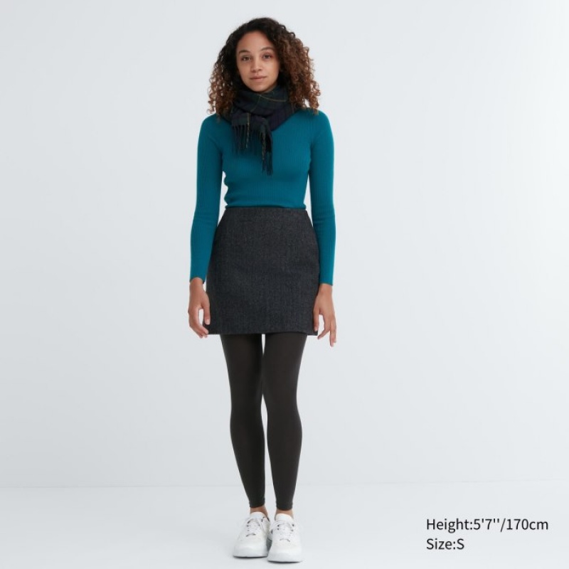 Black Uniqlo HEATTECH Women Leggings | 9526629