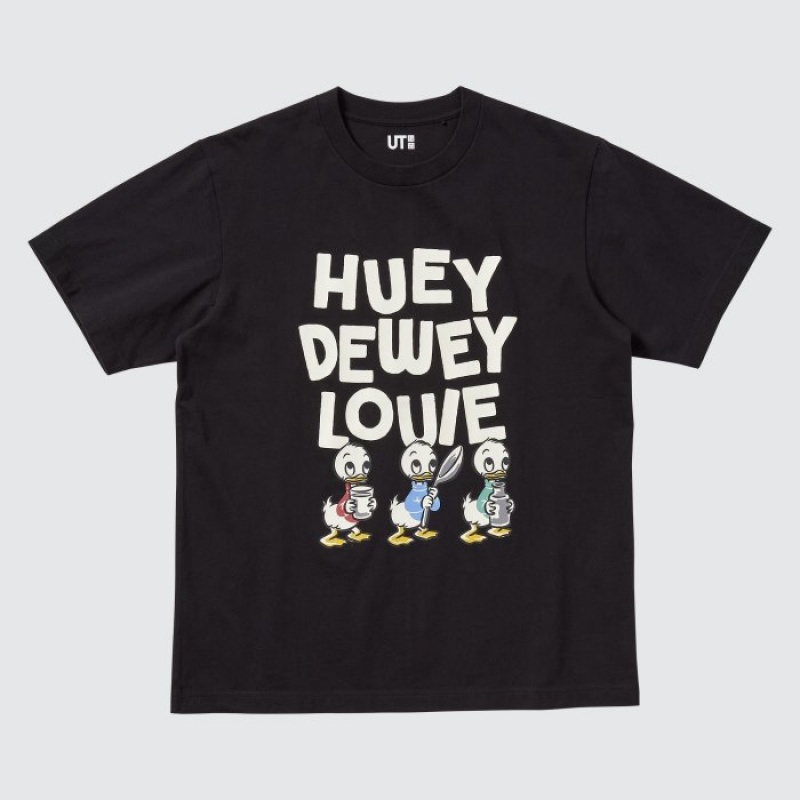 Black Uniqlo Magic For All Favorites UT Short-Sleeve Women T Shirts | 7732144
