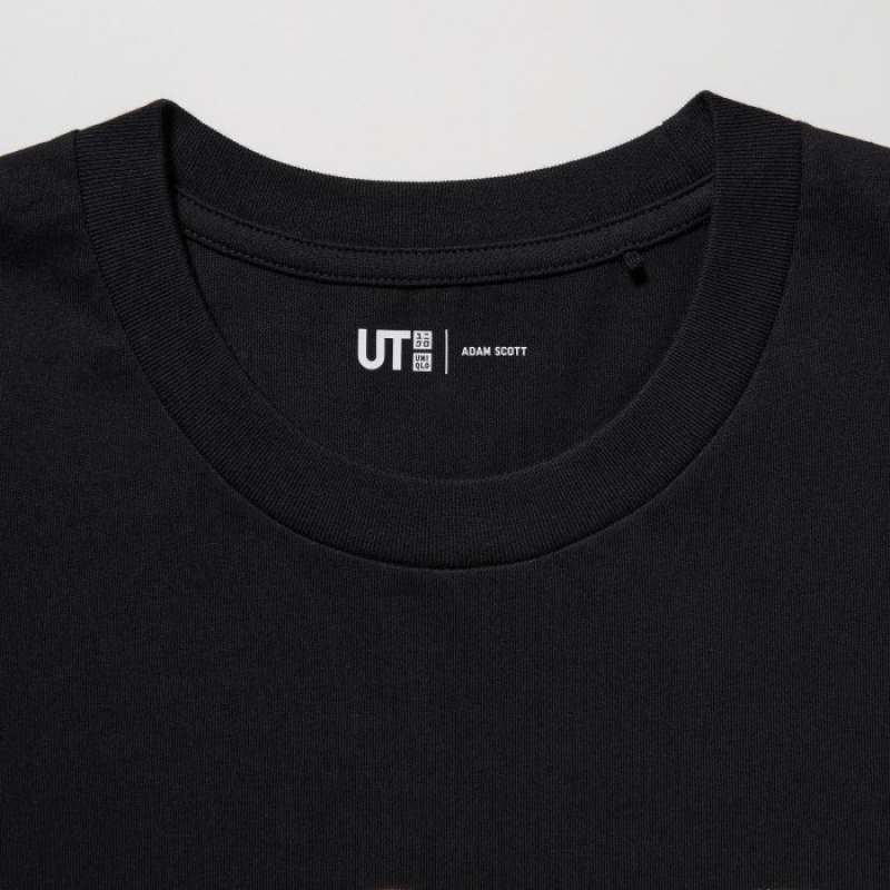 Black Uniqlo PEACE FOR ALL Short-Sleeve Graphic Adam Scott Women T Shirts | 8092705
