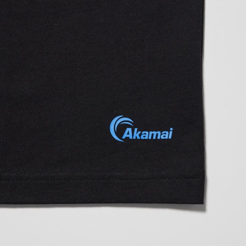 Black Uniqlo Peace For All Akamai Short-sleeve Graphic Men T Shirts | 3649700