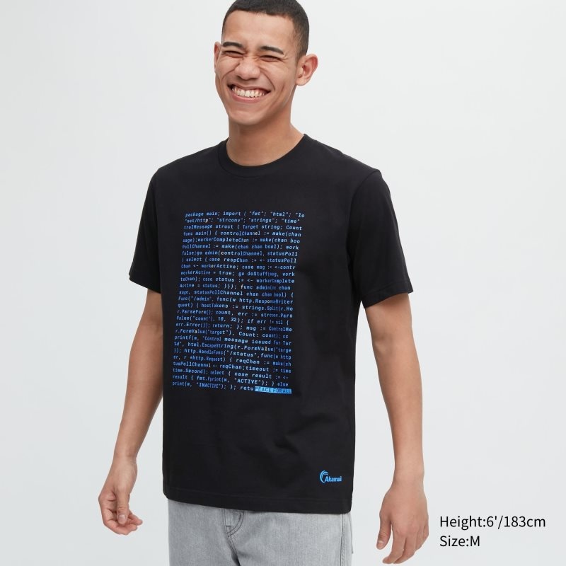 Black Uniqlo Peace For All Akamai Short-sleeve Graphic Men T Shirts | 3649700