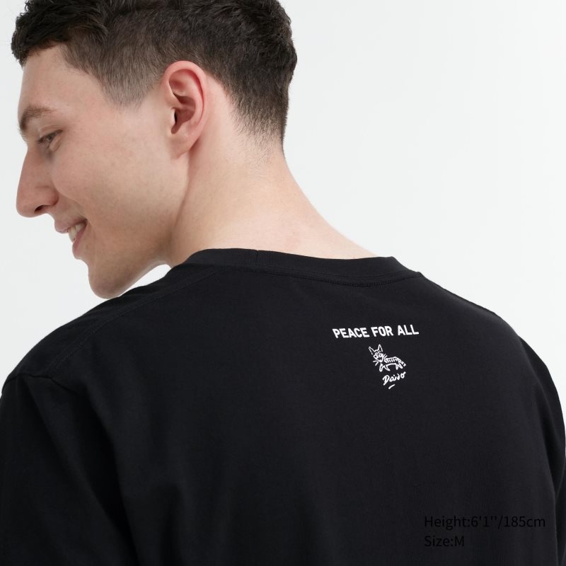 Black Uniqlo Peace For All Daido Moriyama Short-sleeve Graphic Men T Shirts | 1051918