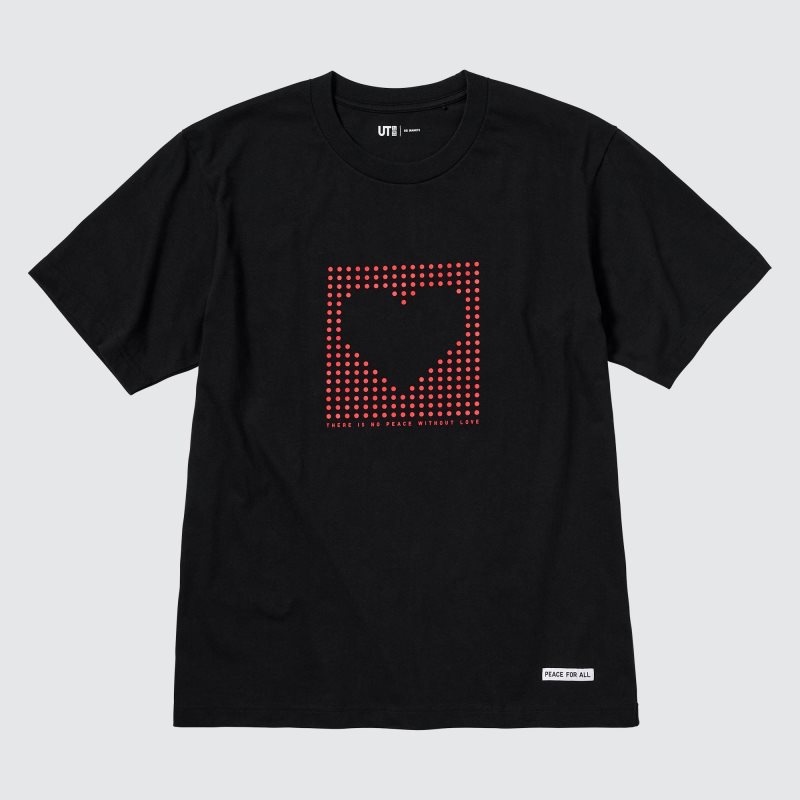 Black Uniqlo Peace For All Short-sleeve Graphic Rei Inamoto Men T Shirts | 3329746