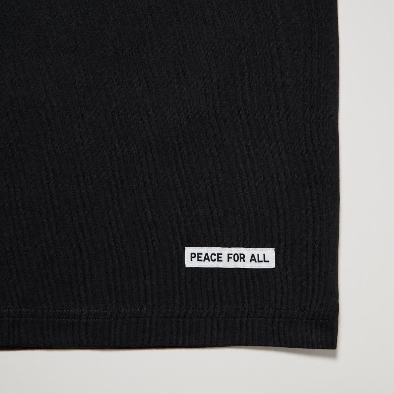 Black Uniqlo Peace For All Short-sleeve Graphic Rei Inamoto Men T Shirts | 3329746