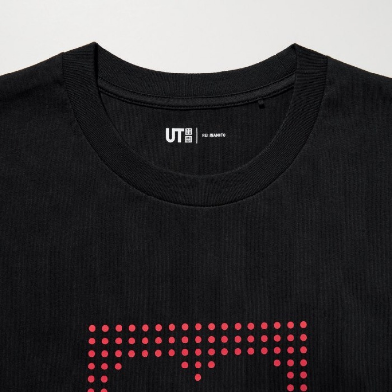 Black Uniqlo Peace For All Short-sleeve Graphic Rei Inamoto Women T Shirts | 6511387