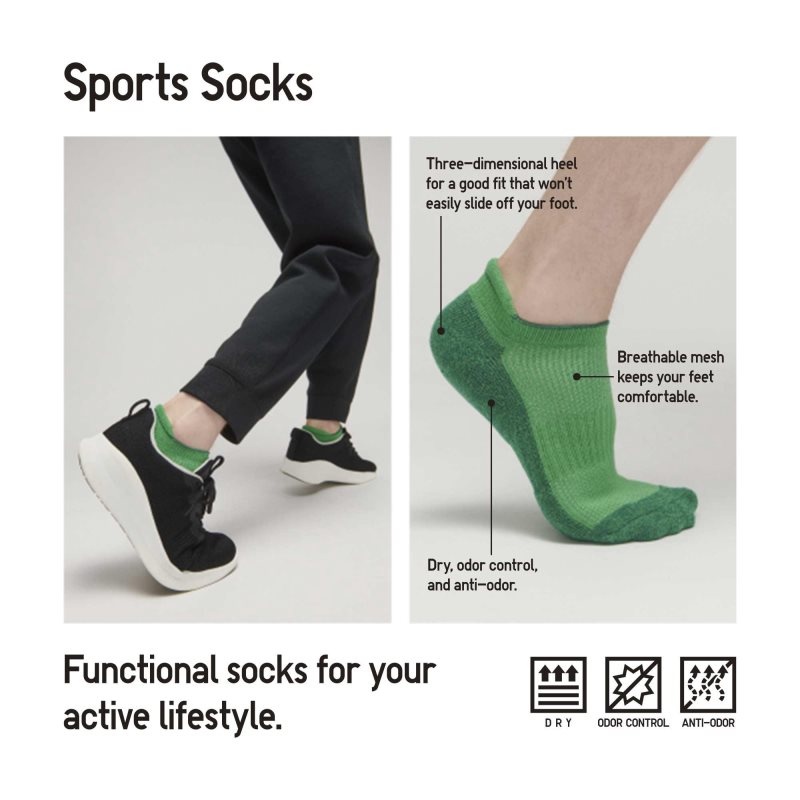 Black Uniqlo Sports Short Men Socks | 2388972